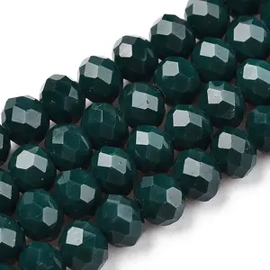 Opaque Solid Color Glass Beads Strands