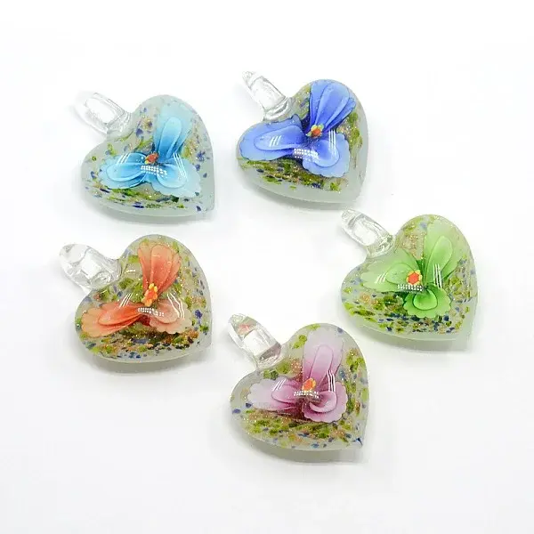 Heart Handmade Lampwork Pendants