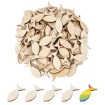 120Pcs Unfinished Wooded Fish Sheets