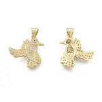 Brass Micro Pave Clear Cubic Zirconia Pendants