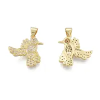 Brass Micro Pave Clear Cubic Zirconia Pendants