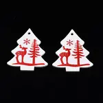 Christmas Theme Spray Painted Wood Pendants