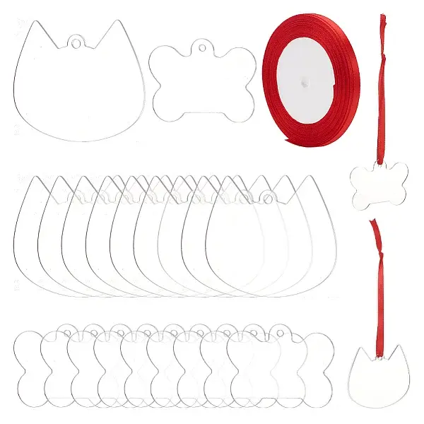 20Pcs Blank Acrylic Pendants