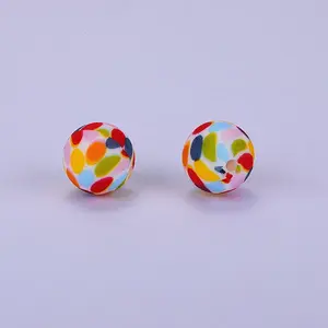 Printed Round Silicone Focal Beads