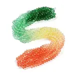 Transparent Painted Glass Beads Strands