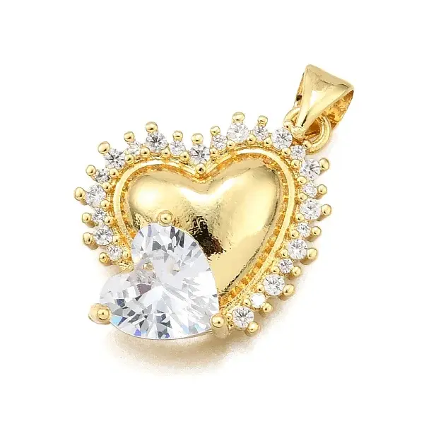 Brass Micro Pave Cubic Zirconia Pendants