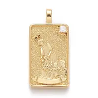 Brass Micro Pave Clear Cubic Zirconia Pendants