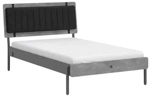 Studentská postel 120x200cm pluto - šedá/černá