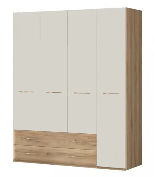 Kombinovaná skříň 4d iii hagop-ořech pacifik/béžová - s rámem