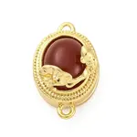 Brass Red Agate Magnetic Clasps