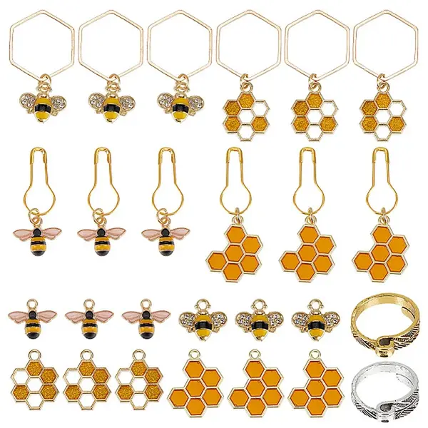 26Pcs Bees Honeycomb DIY Knitting Tool Sets