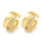 Brass Micro Pave Cubic Zirconia Cuff Earrings