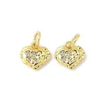 Brass Micro Pave Clear Cubic Zirconia Charms