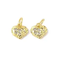 Brass Micro Pave Clear Cubic Zirconia Charms