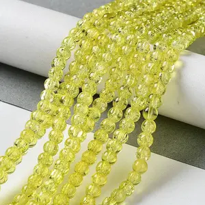 Spray Painted Crackle Glass Beads Strands
