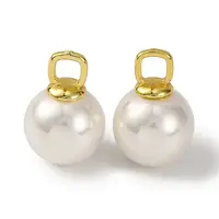 Rack Plating Brass & Shell Pearl Ball Pendants