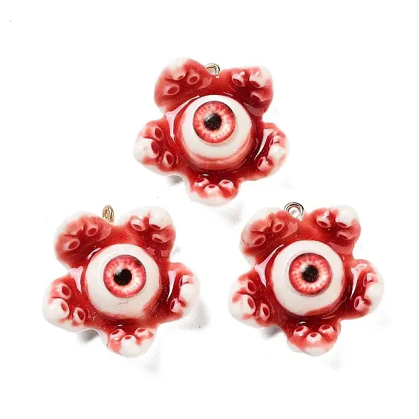 Eyeball Theme Opaque Resin Enamel Pendants