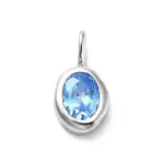 925 Sterling Silver Cubic Zirconia Oval Charms