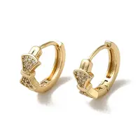 KC Gold Plated Brass Micro Pave Cubic Zirconia Hoop Earring