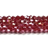 Opaque Solid Color Electroplate Glass Beads Strands