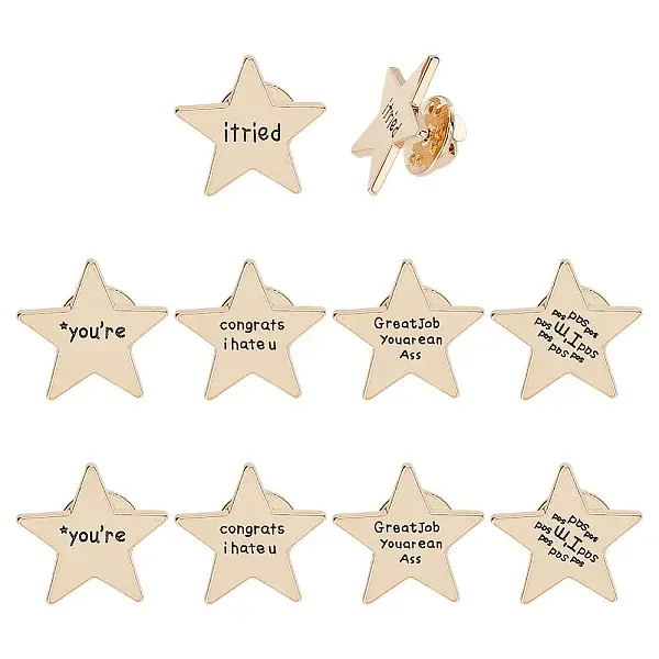 10Pcs 5 Styles Enamel Pins