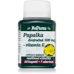 MedPharma Pupalka dvouletá 500 mg + vitamin E tobolky na podporu ochrany buniek pred oxidačným stresom 37 tbl