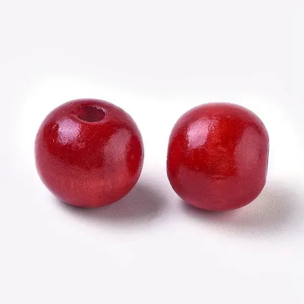Dyed Natural Wood Beads