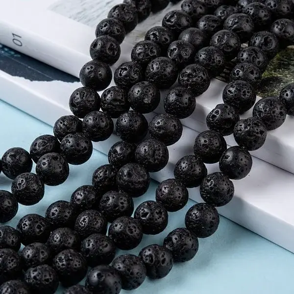 Natural Lava Rock Stone Bead Strands