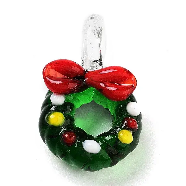 Colorful Transparent Handmade Lampwork Pendants for Christmas