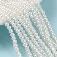 Baking Painted Pearlized Glass Pearl Round Bead Strands
