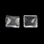 Transparent Glass Square Cabochons