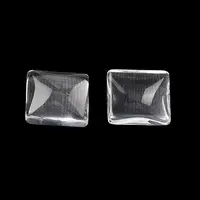 Transparent Glass Square Cabochons