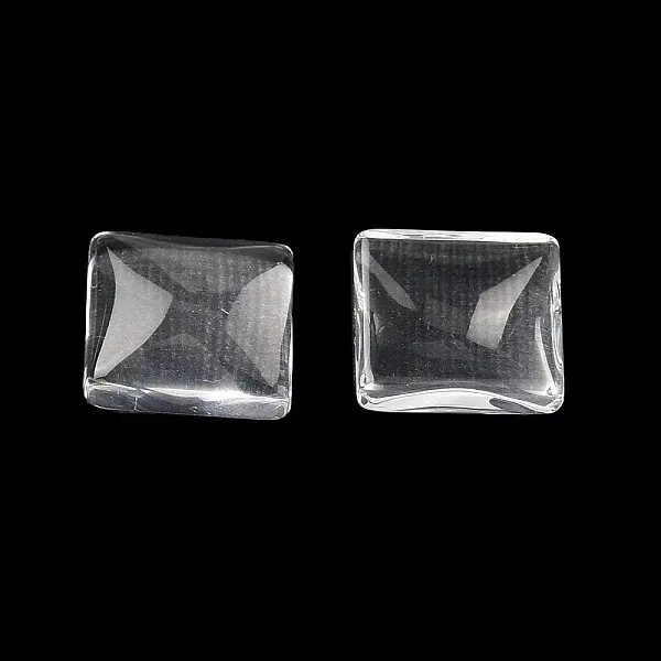 Transparent Glass Square Cabochons
