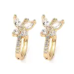 Brass Micro Pave Cubic Zirconia Hoop Earring