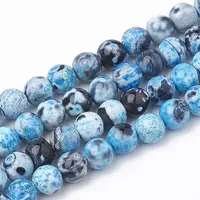 Dyed Natural Fire Crackle Agate Beads Strands