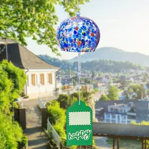 Japanese Glass Polka Dot Half Round Wind Chimes