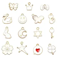 30Pcs 15 Styles Alloy Enamel Pendants
