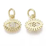 Brass Micro Pave Cubic Zirconia Charms