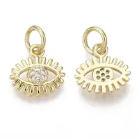 Brass Micro Pave Cubic Zirconia Charms