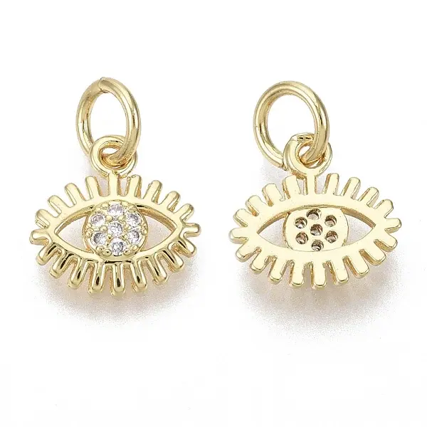 Brass Micro Pave Cubic Zirconia Charms