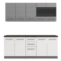 Kuchyňská linka 200 ellena-bílá/šedá - s pracovní deskou