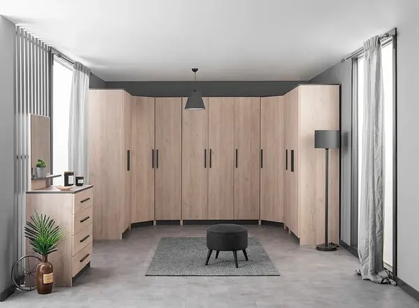 Velká skříňová sestava colin - dub kestína/šedá