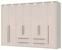 Sedmidveřová šatní skříň se zásuvkami a led osvětlením ii baptiste -