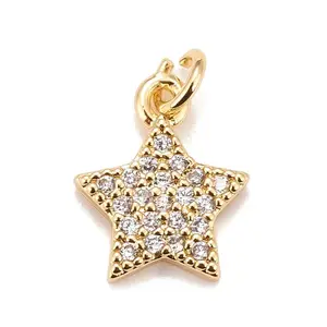 Rack Plating Brass Micro Pave Cubic Zirconia Charms