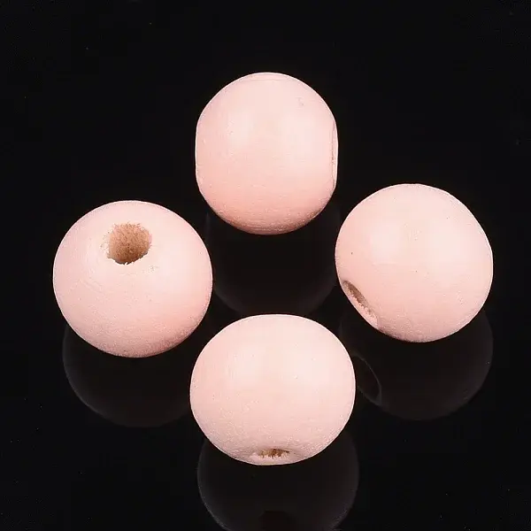 Painted Natural Wood Beads