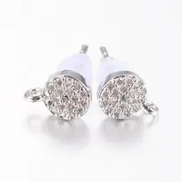 Brass Micro Pave Cubic Zirconia Stud Earring Findings