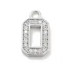 Brass Micro Pave Clear Cubic Zirconia Pendants