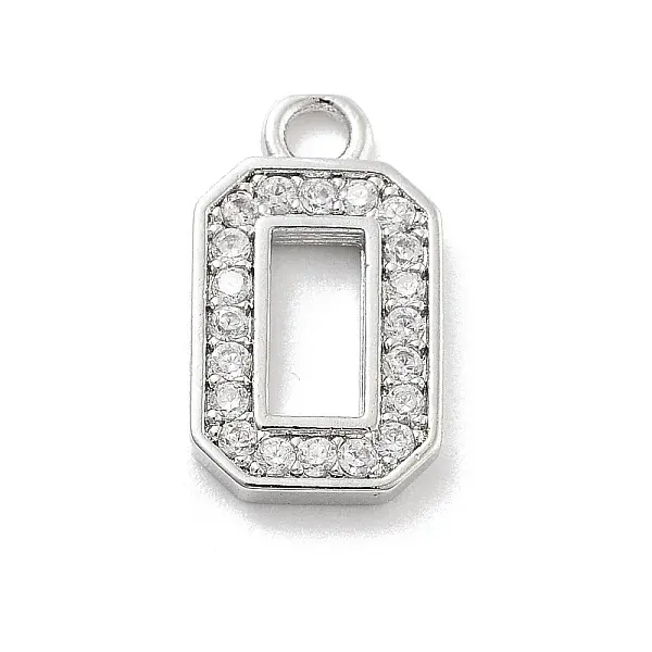 Brass Micro Pave Clear Cubic Zirconia Pendants