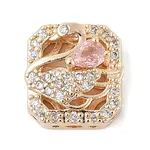 Brass Micro Pave Cubic Zirconia Beads