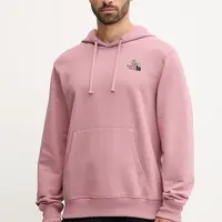 Bavlněná mikina The North Face Flowe Dome pánská, růžová barva, s kapucí, s potiskem, NF0A8EGZHCS1